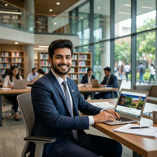 Student with Laptop